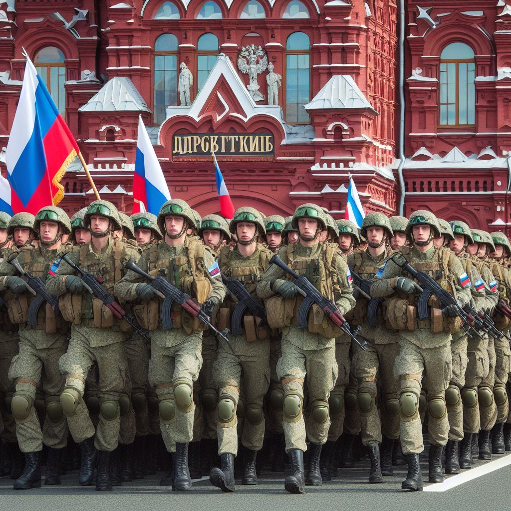 esercito russo in parata